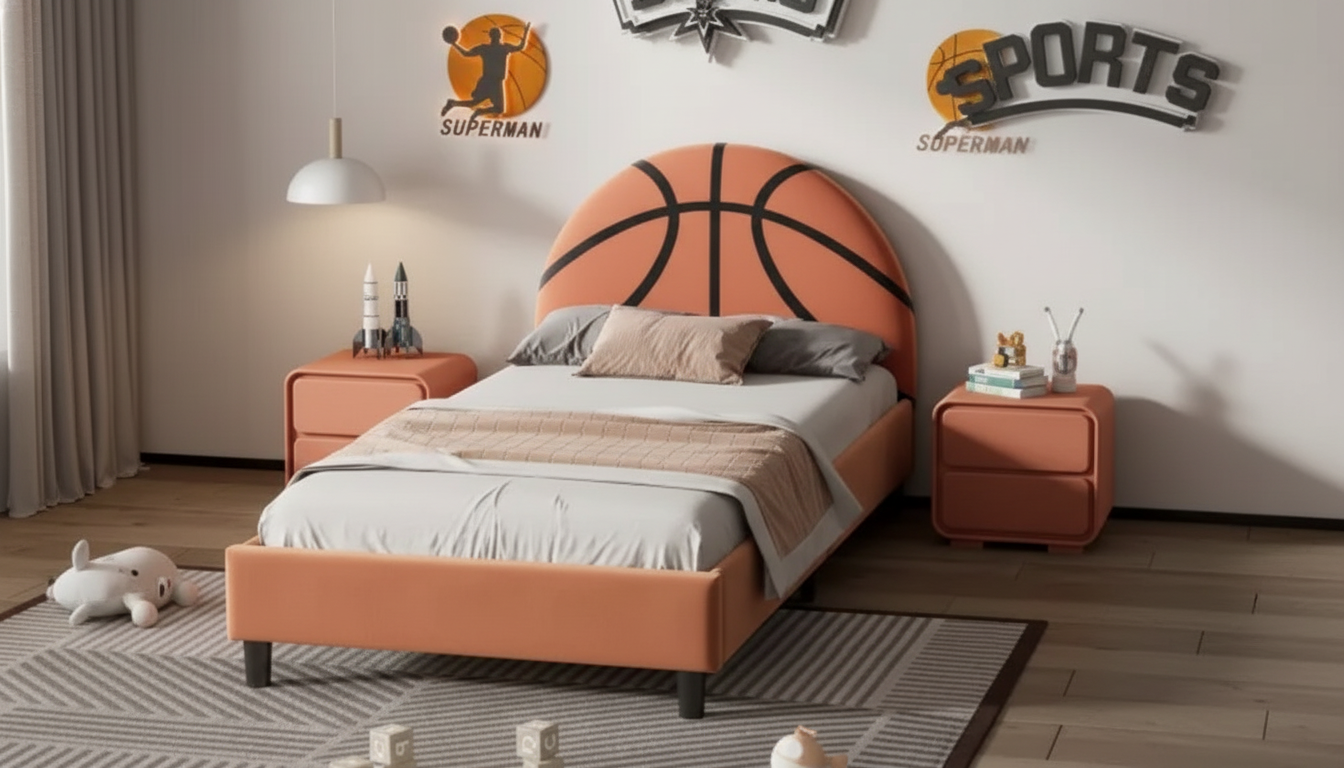 Basketball-Shaped Twin Bed Frame Guide for Kids