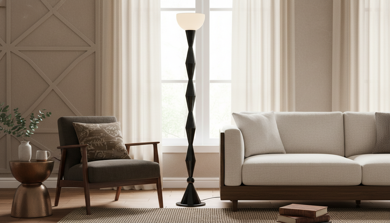 Medieval Diamond Frame Black Floor Lamp (E27 LED)