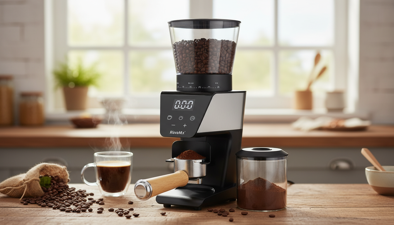 30-Setting Conical Burr Grinder with LCD Timer Guide