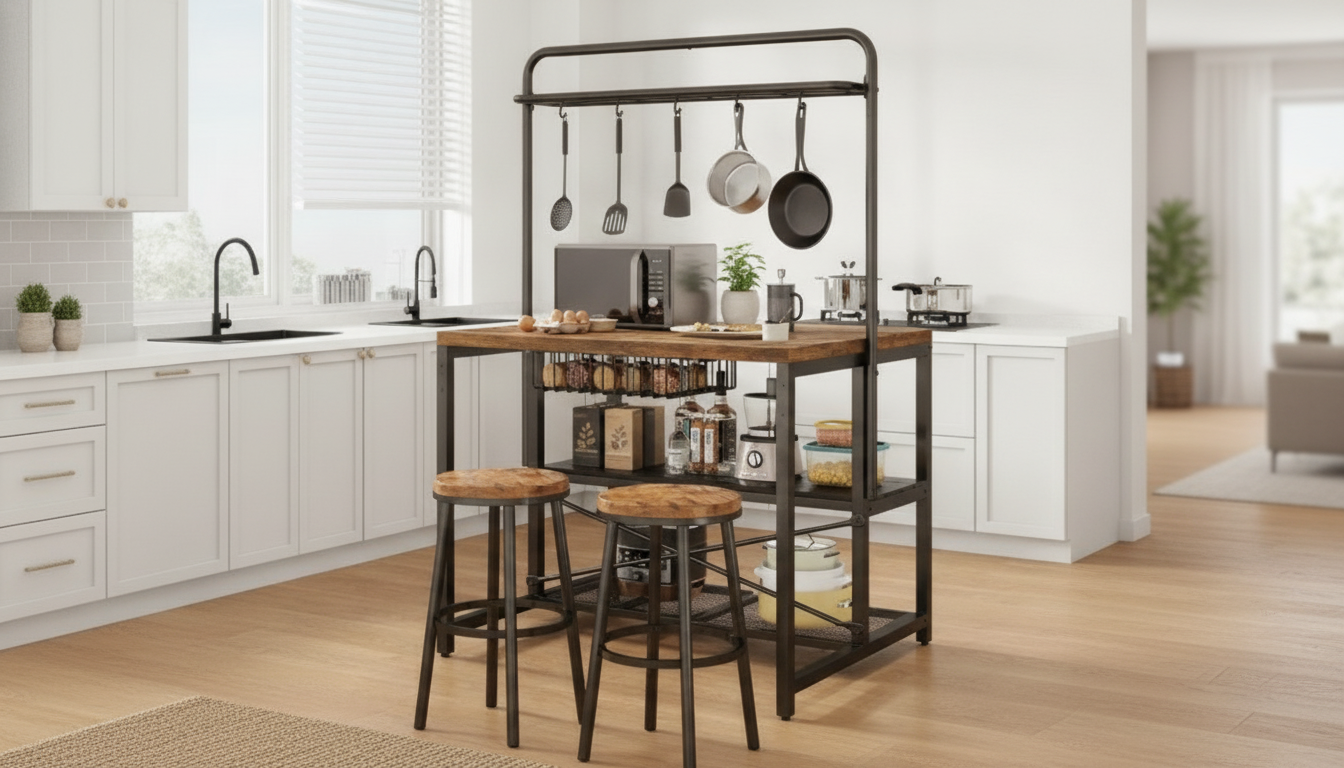 Large Kitchen Island Table with Storage: Sizing & Setup
