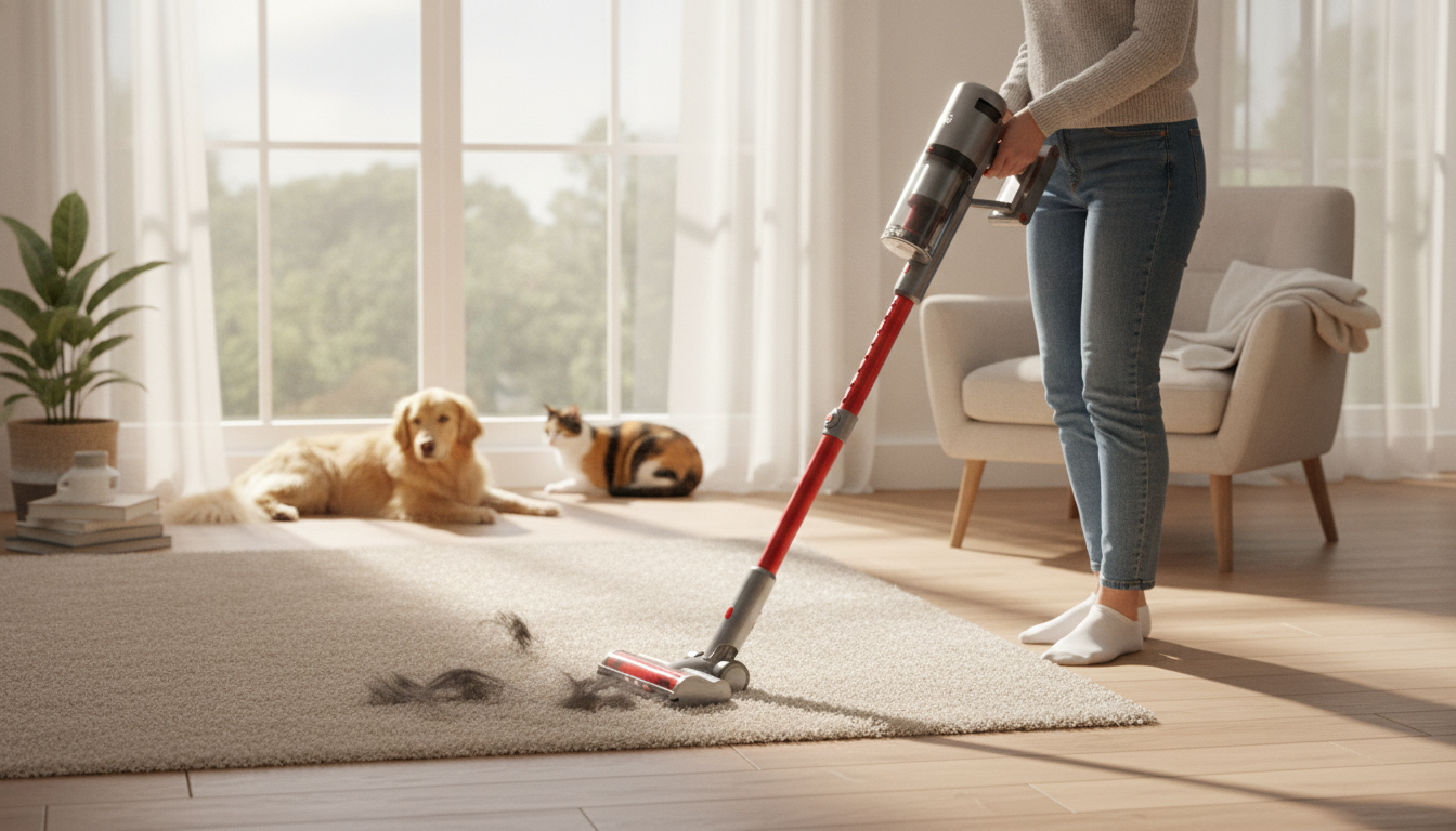 Beat Pet Hair Fast With a Lightweight Cordless Stick Vac