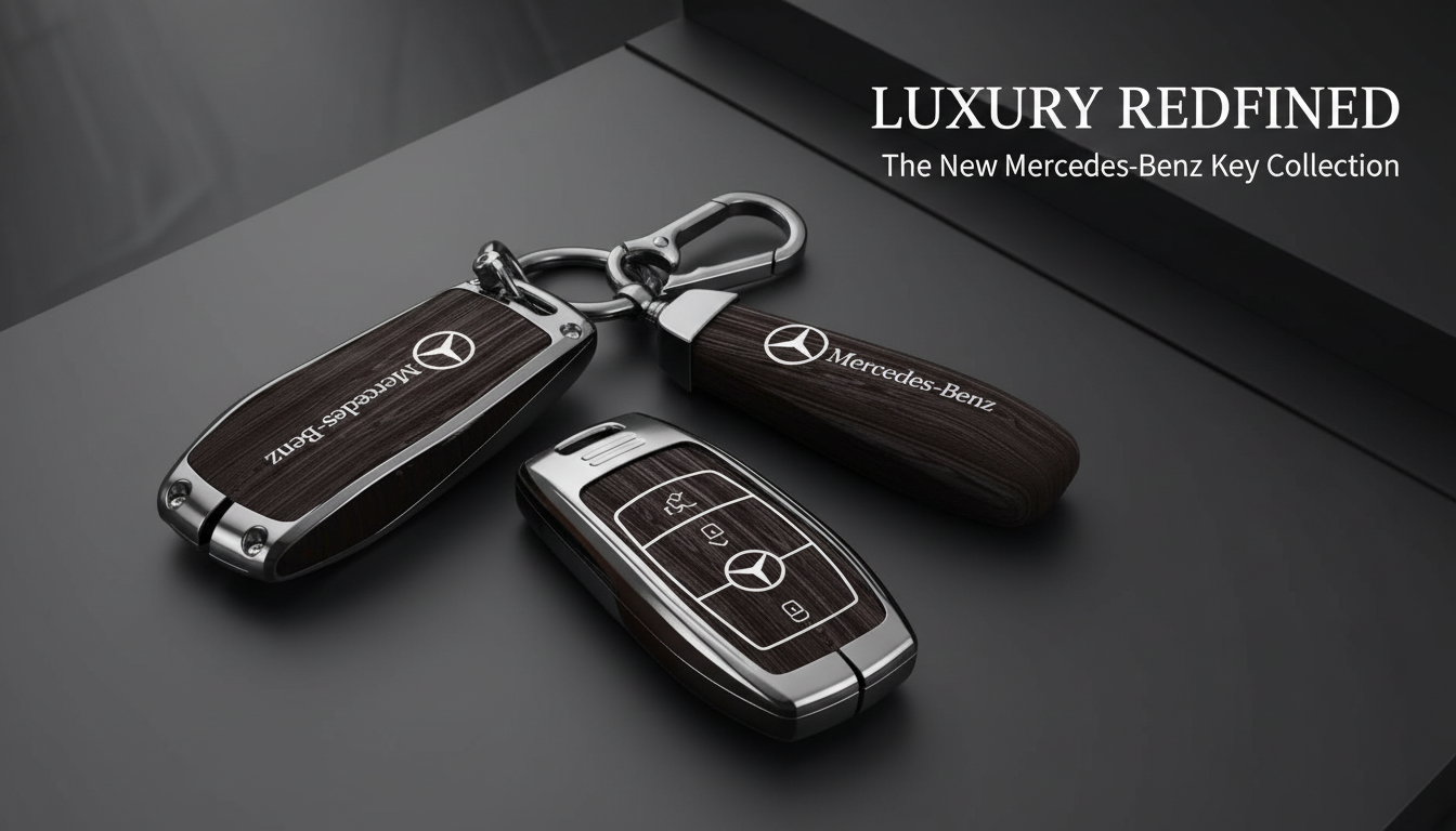 Mercedes Wooden-Grain Key Fob Cover: Fit & Protection