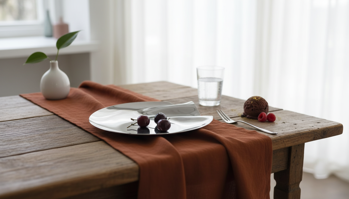Mirror-Polished Stainless Steel Dessert Plate for Modern Plating