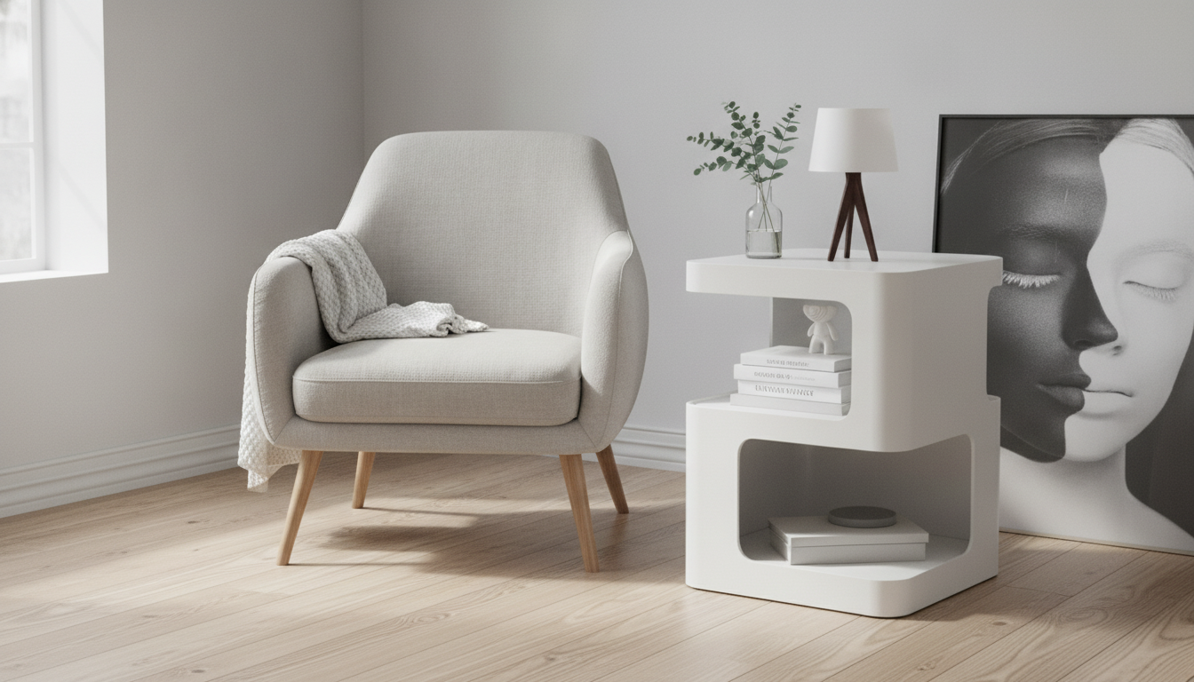 Nordic Geometric Small Tea Table for Minimal Spaces