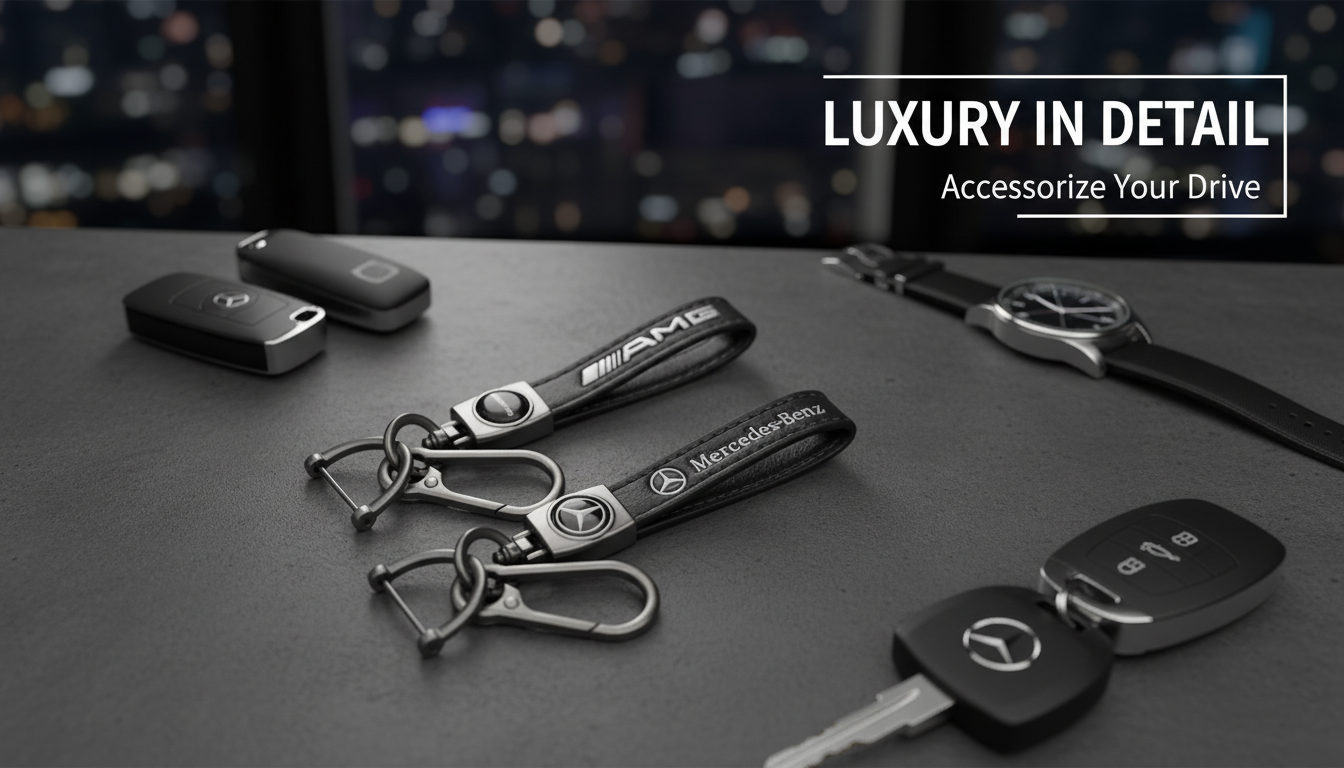Premium Leather Key Lanyard for Mercedes-Benz AMG