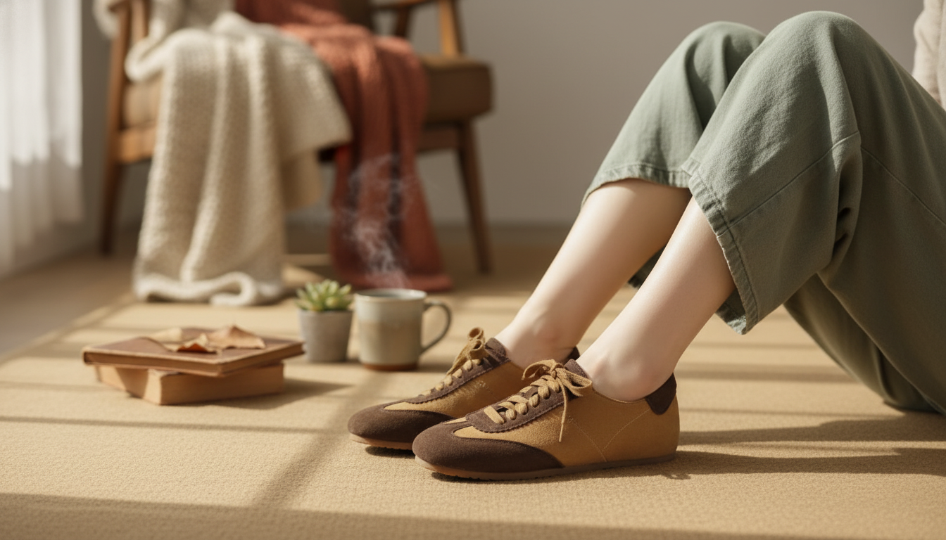 Suede Lace-Up Loafers for Women: Retro Flats 2025