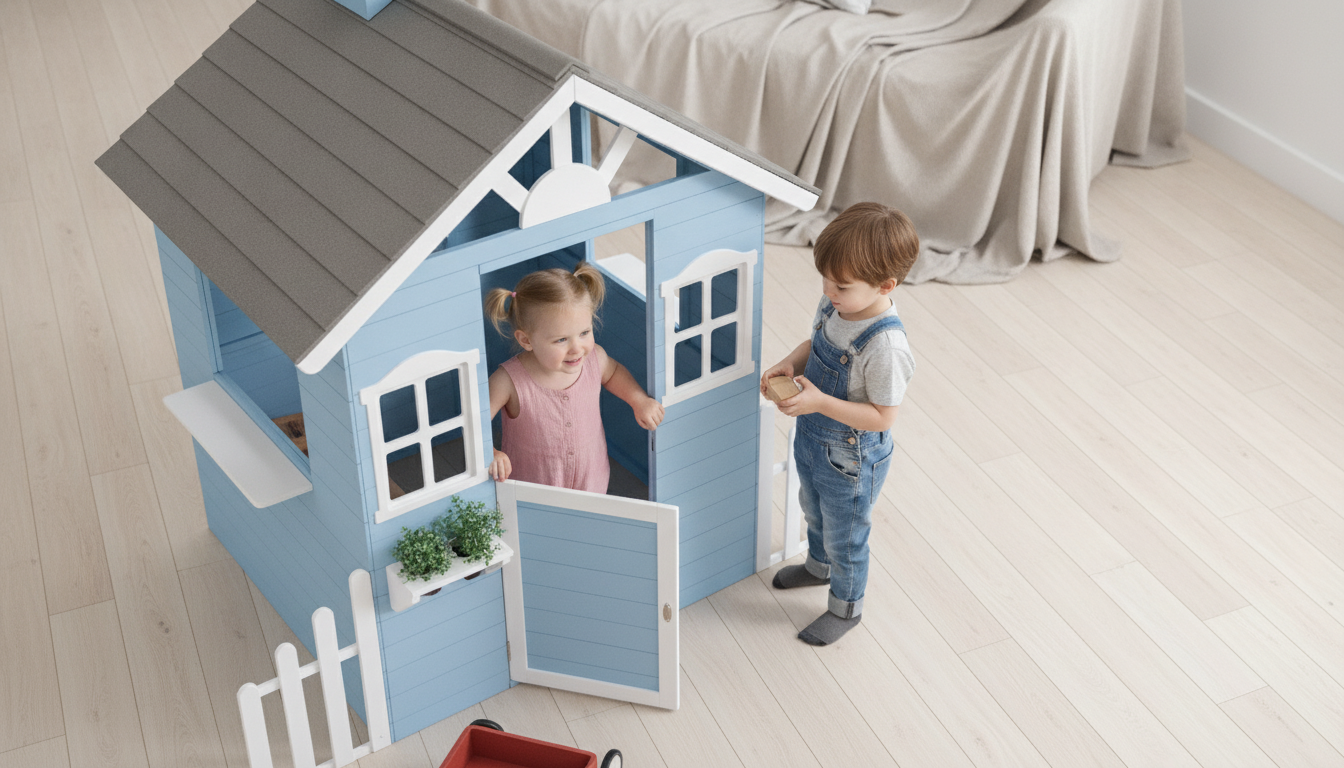 Best Age for a Country Style Wooden Playhouse (3–8)