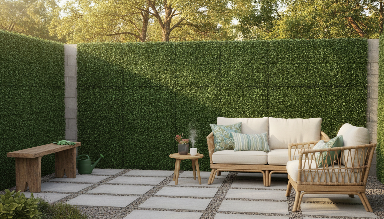 24 Faux Boxwood Panels for Privacy Walls & Backdrops