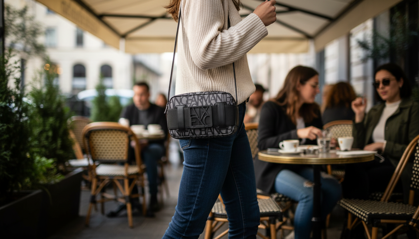 Armani Exchange Beige Shoulder Bag: Everyday Neutral Style