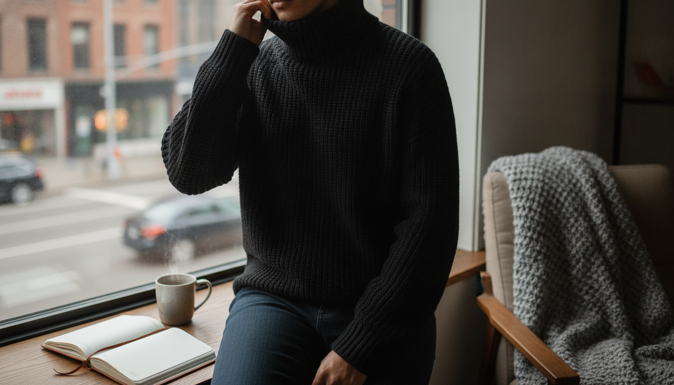 Calvin Klein Jeans Black Turtleneck: Easy Layering
