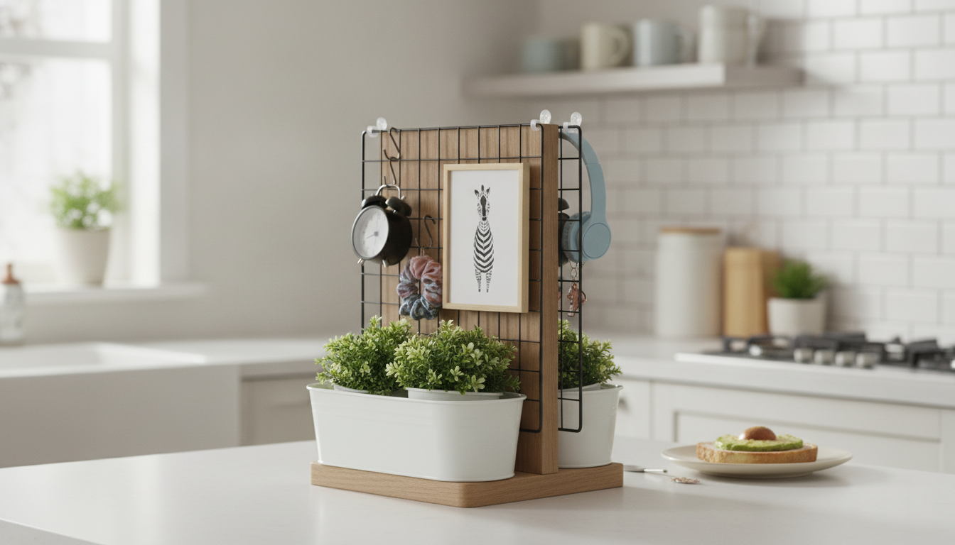 Double-Sided Grid Panels: Countertop Display + Storage
