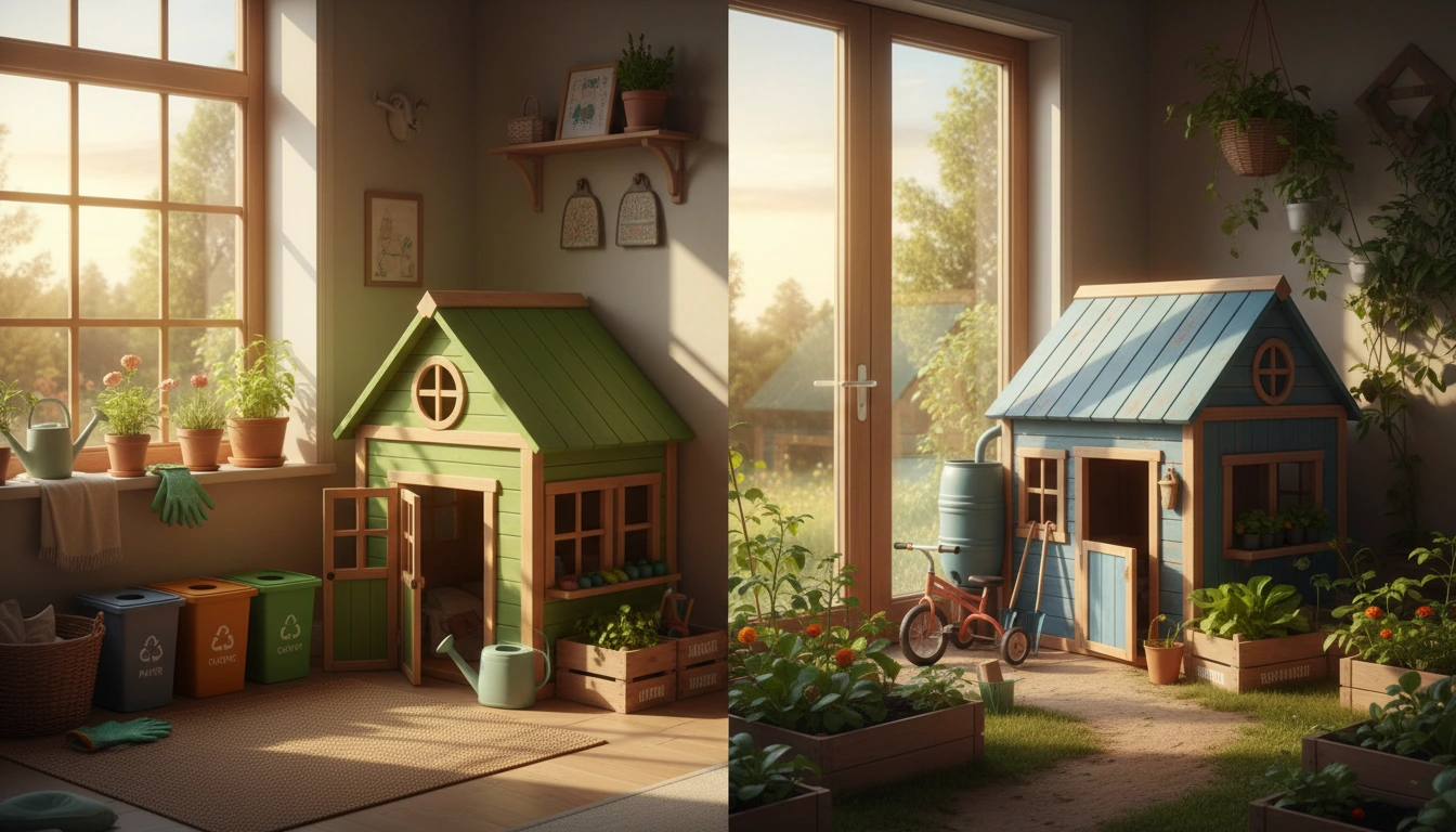 Eco Playhouse Setup: Indoor vs Outdoor Recycling & Garden